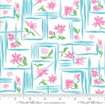 Moda - Flower Sacks - Floral Boxes, Pink/White