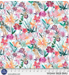 P & B Textiles - 108^ Whispering Gardens - Watercolor Floral, Blue/Multi