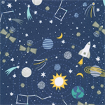 Robert Kaufman - Astrobots Flannel - Planets, Midnight