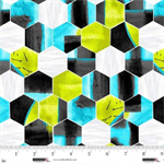 Studio E - Sweet Licorice - Hexie, Lime/Turquoise