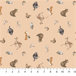 Northcott - Tanglewood - Tossed Animals, Peach