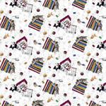 Henry Glass - Quilted Kitties - Cats & Fabrics, White
