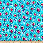 Quilting Treasures - Delilah - Feathers, Turquoise/Multi