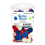 Buttons - Button Basics - Patriotic Mix - Red White & Blue