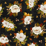 Wilmington Prints - Oh My Gourd! - Tossed Magnolias, Black