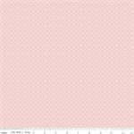 Riley Blake - Basic - Swiss Dot, White on Baby Pink