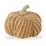 Pumpkin - Orange and Tan Pumpkin w/burlap Stem