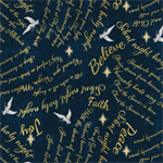 Blank Quilting - Silent Night - Words Texture, Navy