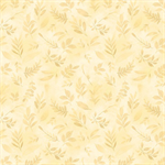 Wilmington Prints - Peony Blossoms - Tossed Leaves, Yellow