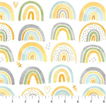 Northcott - Sunny Safari - Rainbows. White