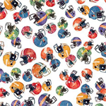 Quilting Treasures - Gridiron Gang - Football Helmuts, White