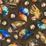 Robert Kaufman - Game Day - Baseball Motifs, Brown