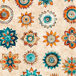 Quilting Treasures - Born To Run - Mandalas, Tan
