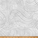 Hoffman California - Christmas Wish - Swirling Metallic Lines, Light Grey/Silver
