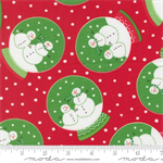 Moda - Snow Time - Snow Globe, Poinsettia Red