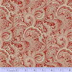 Marcus Fabric - Paisley Palette - Large Cream Paisleys, Red