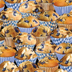 Kanvas Studio - Blueberry Hill - Stacked Blueberry Muffins, Multi