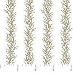 Northcott - The Christmas Mouse Flannel - Greenery Stripe, White/Green