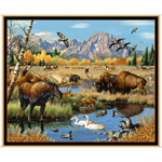 Quilting Treasures - Great Plains - 36^ Wildlife Panel, Multi