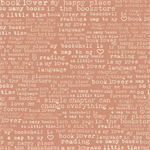 P & B Textiles - Novella - Book Lover Text Print, Peach
