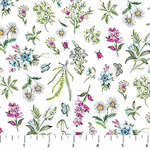 Northcott - From Paris With Love - Small Floral Bouquets, White