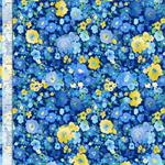 Timeless Treasures - Poppy Serenade - Packed Medium Floral, Royal