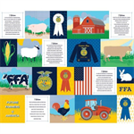 Riley Blake - FFA Forever Blue 2 - 36^ x 43^ Patchwork Panel, Multi