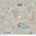 Riley Blake - Leo & Savannah - Main Print, Gray