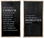 Double Sided Wooden Sign - Camera/Memories