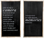 Double Sided Wooden Sign - Camera/Memories (Reversible)