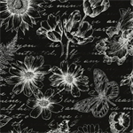 Timeless Treasures - Ruth - Butterfly Toile, Black