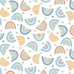 Henry Glass - Boho Buddies - Rainbows, White