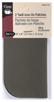 Dritz - Iron-On Twill Patch - 5^x 5^ 2 ct: Olive