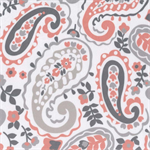 E E Schenck - Minky Prints - Minky 60^ - Kashmir Paisley, Coral