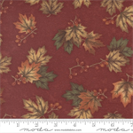 Moda - Fall Melody Flannel - Leaves and Berries, Crimson