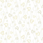 Quilting Treasures - Darling Duckies - Heart Scroll, White