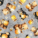 Quilting Treasures - Buzz Buzz Buzz - Bears & Honey, Gray