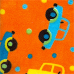 Shannon Fabrics - Cuddle Prints - Beep & Zoom, Orange