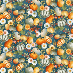 Studio E - Baskets Of Autumn Blessings - Allover Pumpkin, Jade