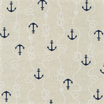 Robert Kaufman - Cotton Flax Print - Anchors & Rope, Natural