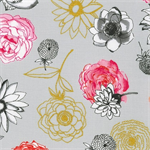 Robert Kaufman - Rosette - Primrose Florals, Grey