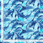 Timeless Treasures - Underwater Paradise - Playful Dolphins, Water