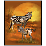 Quilting Treasures - Zebra Sunset - 36^ Zebra Panel