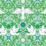 Benartex Contempo - Peace on Earth - Damask, Mint