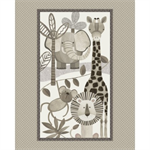 Henry Glass - Jungle Romp Minky - 48^ x  60^ Jungle Panel, Neutral