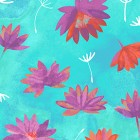 Clothworks - Good Vibes - Water Lilies, Aqua