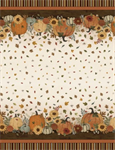 P & B Textiles - Autumn Homestead - Double Border Tabletop, Ecru/Multi