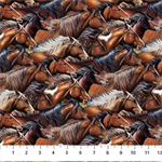 Northcott - Wild and Free - Horses Heads, Brown