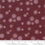 Moda - Winter Flurries - Snowflakes, Berry Red