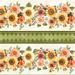 Studio E - Baskets Of Autumn Blessings - Border Stripe, Cream